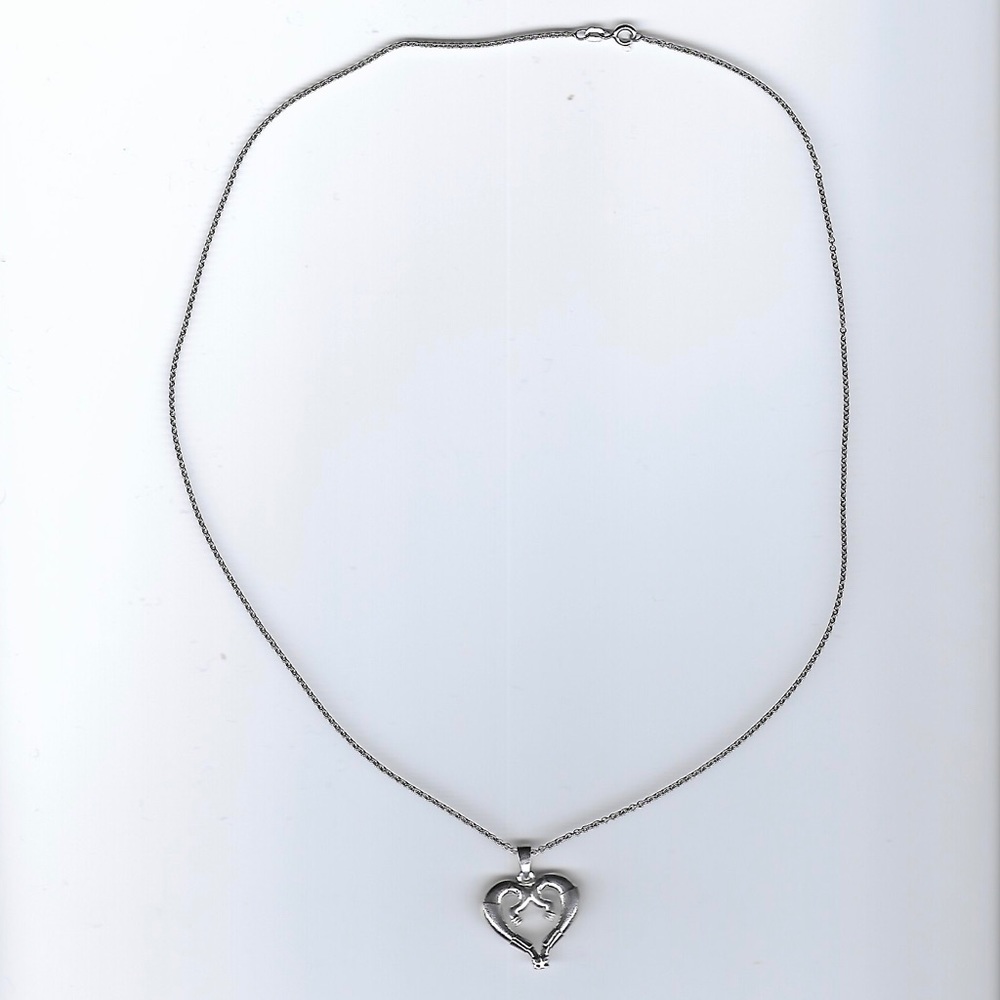 Heart silver necklace